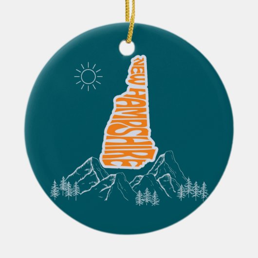 New Hampshire Staat Weihnachtsbaum Keramik Ornament (Vorne)