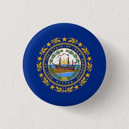 New Hampshire Staatsflagge Button (Vorderseite)