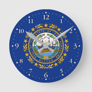 New Hampshire Staatsflagge Runde Wanduhr
