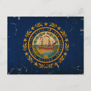 New Hampshire Staatsflagge VINTAGE Postkarte