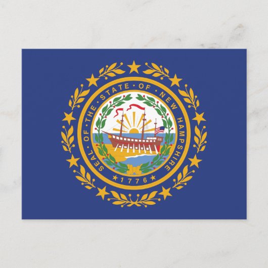New Hampshire State Flag Raleigh Souvenir Postkarte (Vorderseite)