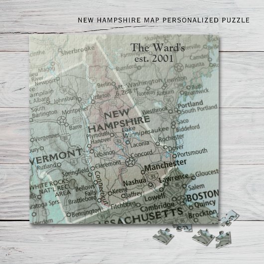New Hampshire State Map Puzzle |Granite State Gift