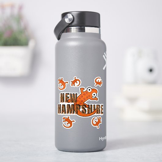 New Hampshire State Symbol Red Spotted Newt Forest Aufkleber (HydroFlask)