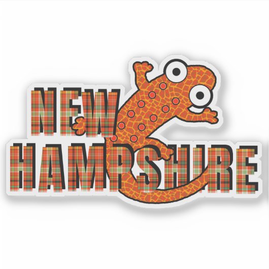 New Hampshire State Symbol Red Spotted Newt Orange Aufkleber (Vorderseite)