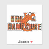 New Hampshire State Symbol Red Spotted Newt Orange Aufkleber (Blatt)