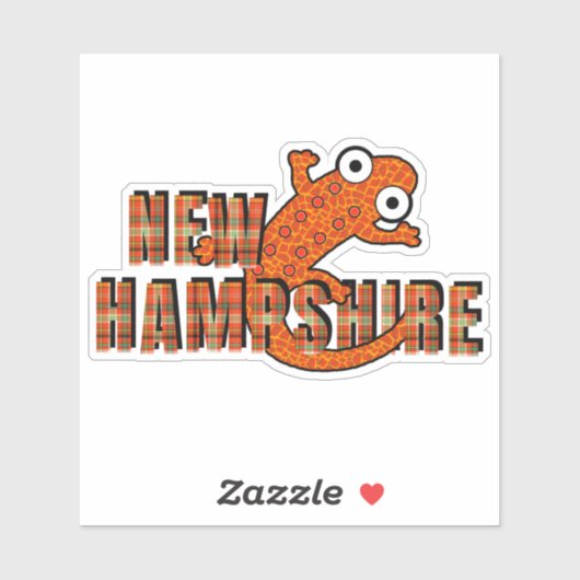 New Hampshire State Symbol Red Spotted Newt Orange Aufkleber (Blatt)