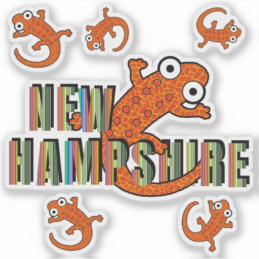New Hampshire State Symbol Red Spotted Newt Stripe Aufkleber (Vorderseite)