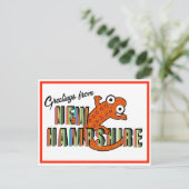 New Hampshire State Symbol Red Spotted Newt Stripe Postkarte (Stehend Vorderseite)