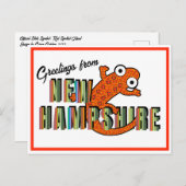 New Hampshire State Symbol Red Spotted Newt Stripe Postkarte (Vorne/Hinten)