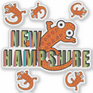 New Hampshire State Symbol Rotgefleckter Wassermol Aufkleber