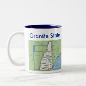 New Hampshire-Symbole u. Karte Zweifarbige Tasse (Links)