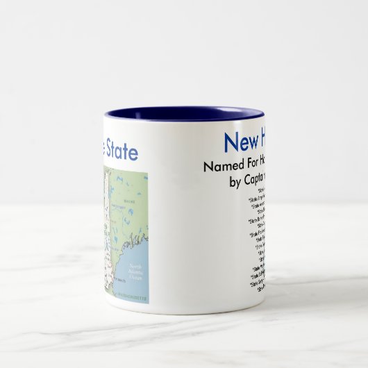 New Hampshire-Symbole u. Karte Zweifarbige Tasse (Mittel)