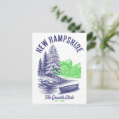 New Hampshire The Granite State Est. 1788 Lakeside Postkarte (Stehend Vorderseite)