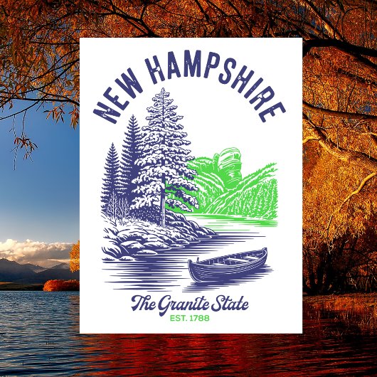 New Hampshire The Granite State Est. 1788 Lakeside Postkarte