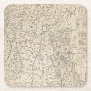 New Hampshire und Vermont Rechteckiger Pappuntersetzer