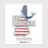 New Hampshire United Staaten Retro Staat Map Aufkleber (Blatt)