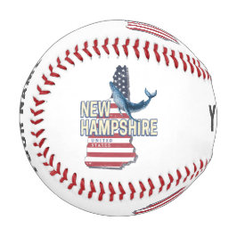 New Hampshire United Staaten Retro Staat Map Baseball