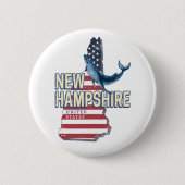 New Hampshire United Staaten Retro Staat Map Button (Vorderseite)