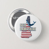 New Hampshire United Staaten Retro Staat Map Button (Vorne & Hinten)