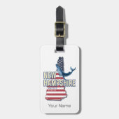 New Hampshire United Staaten Retro Staat Map Gepäckanhänger (Vorderseite vertikal)