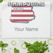 New Hampshire United Staaten Retro Staat Map Geschirrtuch (Gefaltet)
