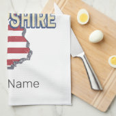 New Hampshire United Staaten Retro Staat Map Geschirrtuch (Viertel Falte)