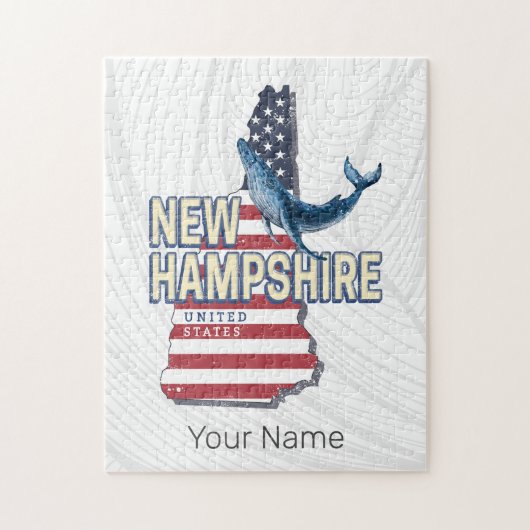 New Hampshire United Staaten Retro Staat Map Puzzle (Vertikal)