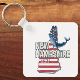 New Hampshire United Staaten Retro Staat Map Schlüsselanhänger