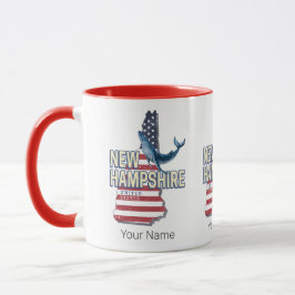 New Hampshire United Staaten Retro Staat Map Tasse