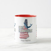 New Hampshire United Staaten Retro Staat Map Tasse (Zentrum)