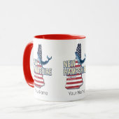 New Hampshire United Staaten Retro Staat Map Tasse (Vorderseite Links)