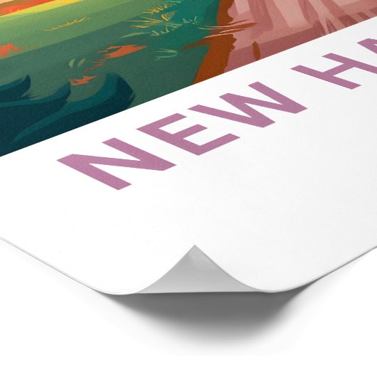 New Hampshire United Staaten Travel Poster (Ecke)