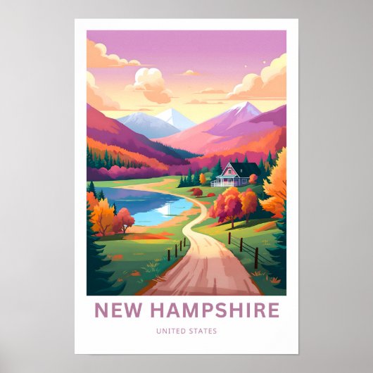 New Hampshire United Staaten Travel Poster (Vorne)