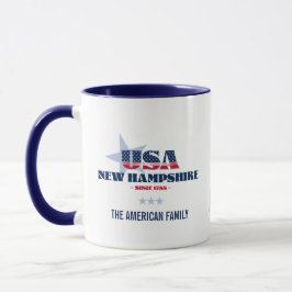 New Hampshire USA 1788 Blue Star Personalized Mug Tasse