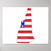 New Hampshire USA flagge Silhouette Staat Map Poster (Vorne)