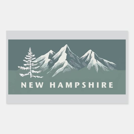 New Hampshire USA Rechteckiger Aufkleber (Vorderseite)