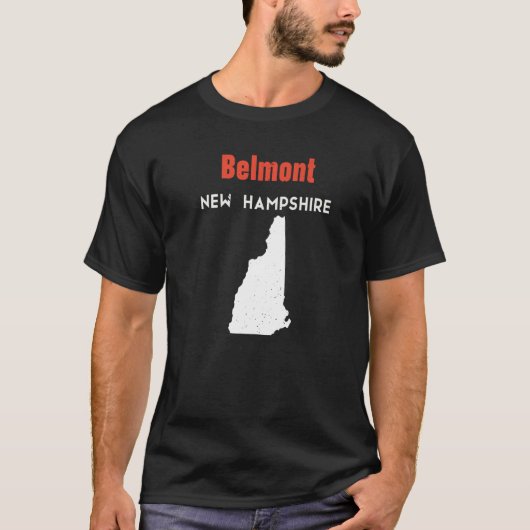 New Hampshire Usa Staat America Travel Belmont T-Shirt (Vorderseite)