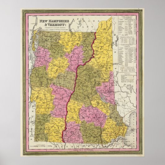New Hampshire & Vermont Poster (Vorne)