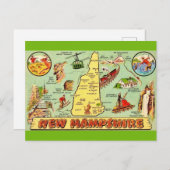 New Hampshire Vintag Map Postkarte (Vorne/Hinten)