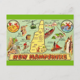 New Hampshire Vintag Map Postkarte