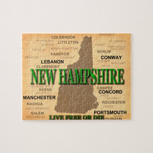 New Hampshire Vintage Karte Puzzle (Horizontal)