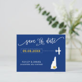 New Hampshire Wedding Save the Date Map Postcard Postkarte (Stehend Vorderseite)