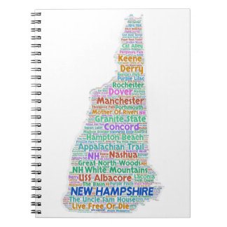 New Hampshire-Wort-Wolke Notizblock