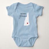New Hampshire Zuhause Grown Staat T-Shirt Baby Strampler (Vorderseite)