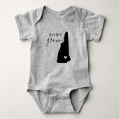New Hampshire Zuhause Grown Staat T-Shirt Baby Strampler (Vorderseite)