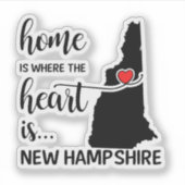 New Hampshire Zuhause ist das Herz Aufkleber (Vorderseite)