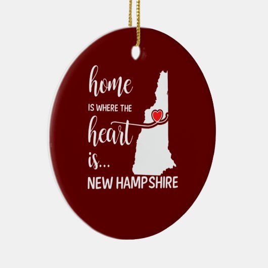 New Hampshire Zuhause ist das Herz Keramik Ornament (Rechts)