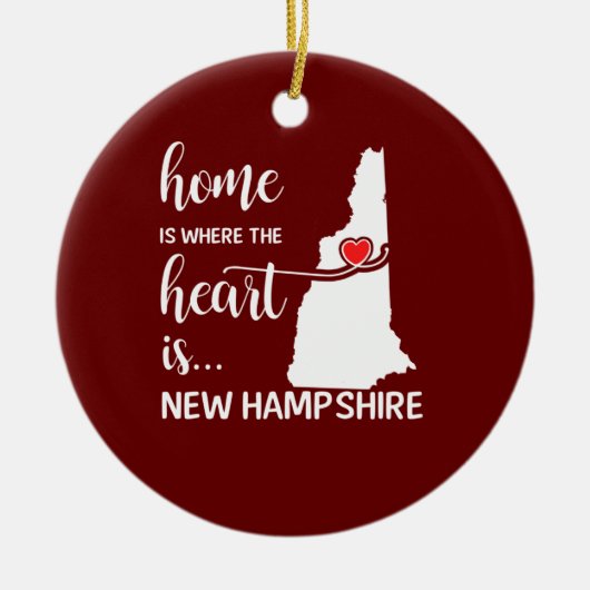New Hampshire Zuhause ist das Herz Keramik Ornament (Vorne)