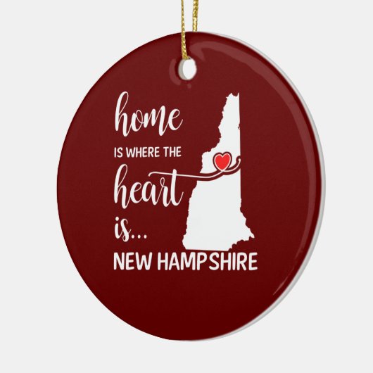 New Hampshire Zuhause ist das Herz Keramik Ornament (Links)