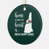 New Hampshire Zuhause ist das Herz Keramik Ornament (Links)